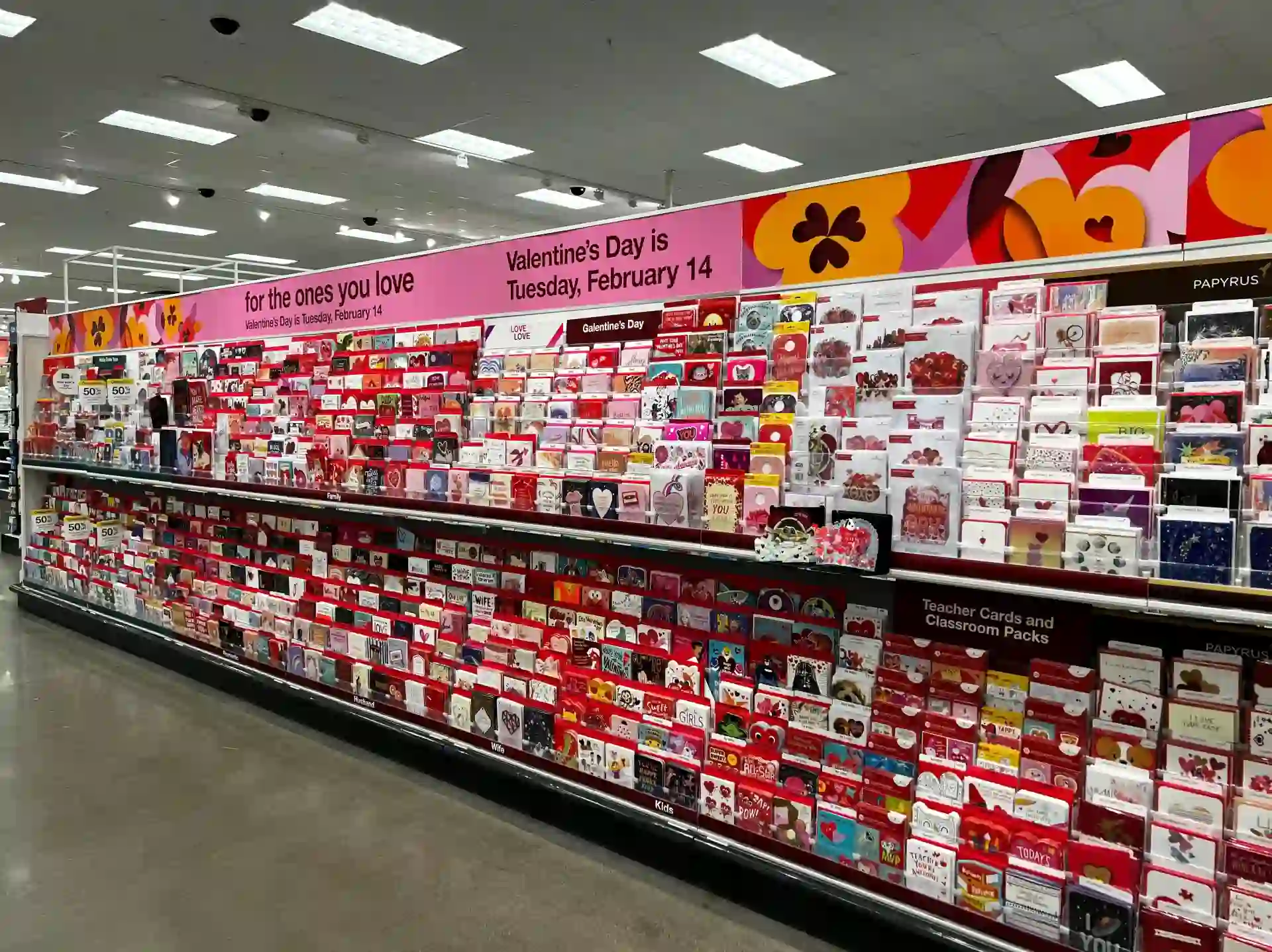 Colorful greeting cards and stationery on display